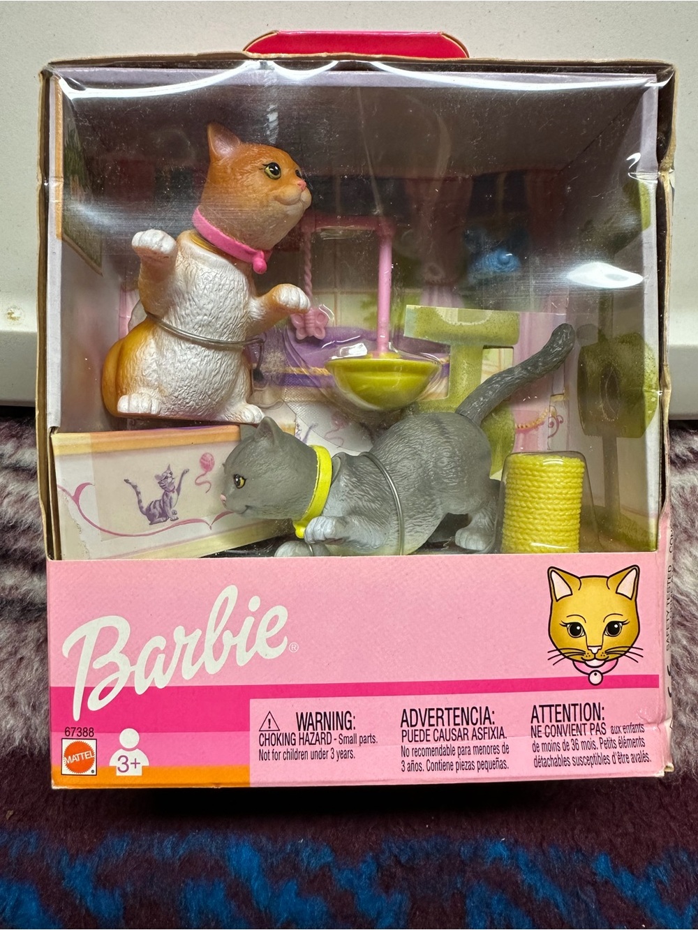 Barbie Cat Playset with Gray and Orange Cats 20$